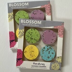 Blossom Aromatherapy Shower Steamers 4/Pack Lot of 2 Jasmine, Lavender, Mint, Eu